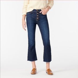 J. Crew 9" demi-boot crop jean in Dark Worn wash